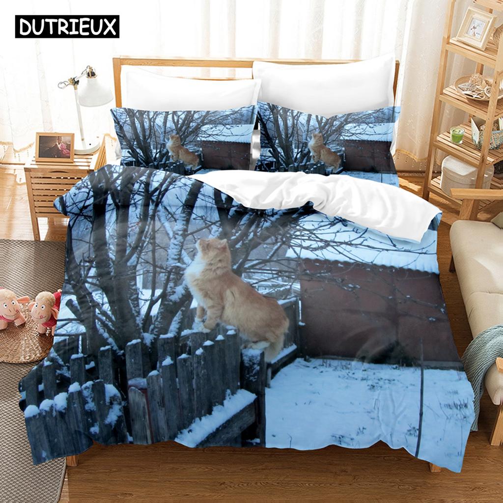 3D Cat Bedding Sets Duvet Cover Set With Pillowcase Twin Full Queen King Bedclothes Bed Linen