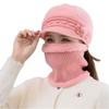 3Pcs/Set Neck Protection Scarf Gloves Set Soft Beanies Hat Winter Knitted Hat  Women