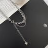 2025 New Star Stacked Pendant Titanium Steel Link Chain Punk Clavicle Necklace Sweater Chain Accessories Women Perfect