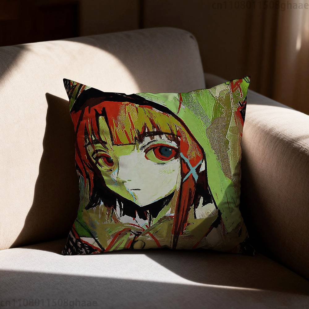 Serial Experiments Lain Pillow Case Square DoubleSided Printing Short Plush Sofa Cushion Cover Bedroom Bedside Pillow