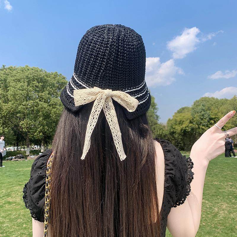 Korean Casual and Versatile Sun shading Hollow Fisherman Hat Thin Braided Temperament Fashionable Fisherman Hat Women Spring and Summer Face Small