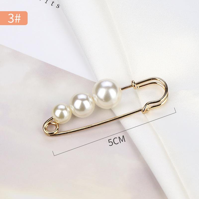 Pearl Anti-Exposure Brooch: Women's Waist-Cinching Pin & Clothing Decoration