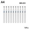 10Pcs/Box Dental Diamond Burs High Speed Handpiece 25Mm Dentist Tool Wear Resistant Lengthening Dentistry Fillings Palatal
