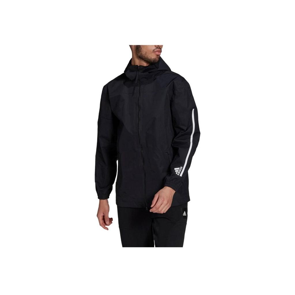 Adidas Logo Letter Print Hooded Straight Fit Warm Jacket Men Jacket Black GM0895