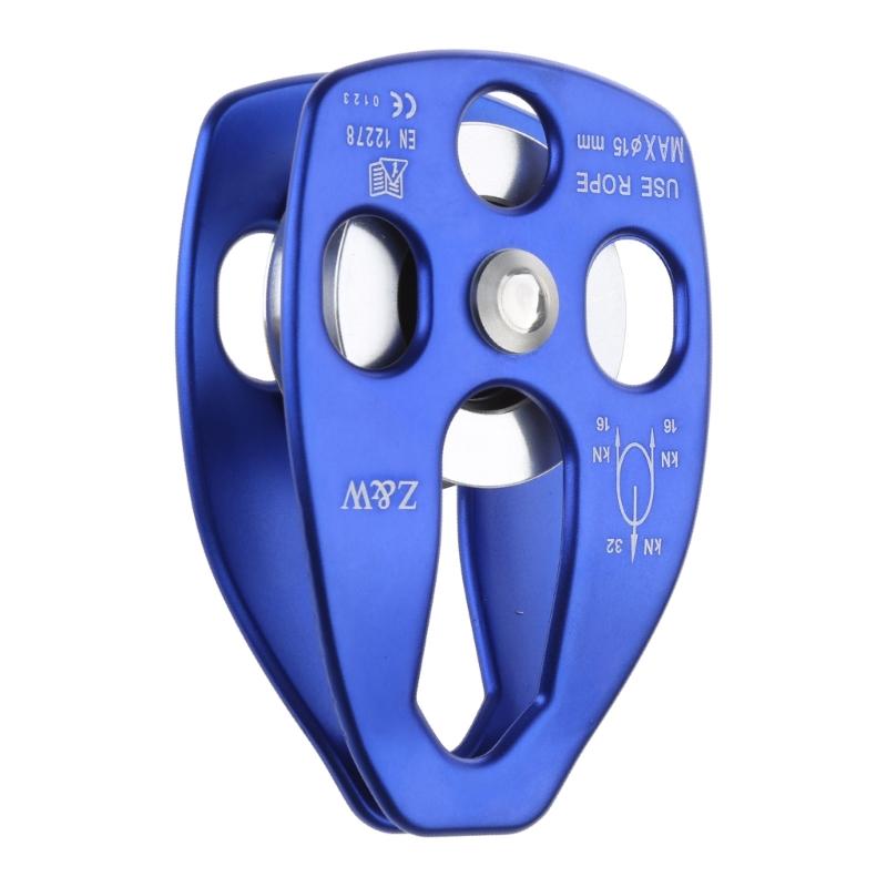 Stainless Flexible Active Pulley Sideplate Single Sheave Pulley 360degree Wwivel for Rock Climbing Hauling Gear 28KN