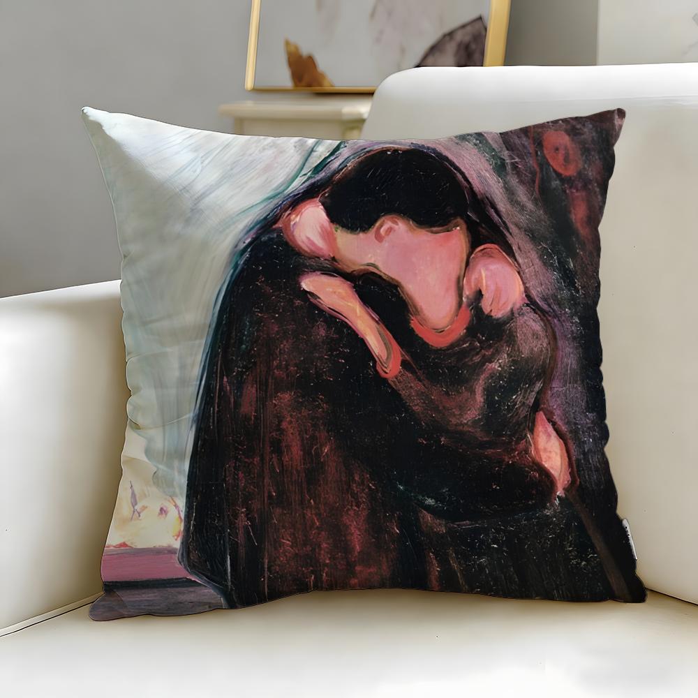 Classic Painter Edvard Munch Cushion Cover Soft & Easy-Wash Pillow Case – Versatile for Couch, Bed, Travel and Office