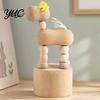 DIY Hand Painted Wood Crafts Wooden Movable Joints Animal Ornament, Doll Joint Ornaments Figures, Natural Decorative Desktop Art for Kids and