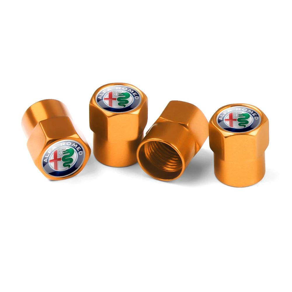 Autoaufkleber Für Alfa Romeo 4 STÜCK Aluminium Auto Plakette Rad Reifen Luftventilkappen Schaftabdeckung Für Alfa Romeo Sportiva Stelvio Giuli
