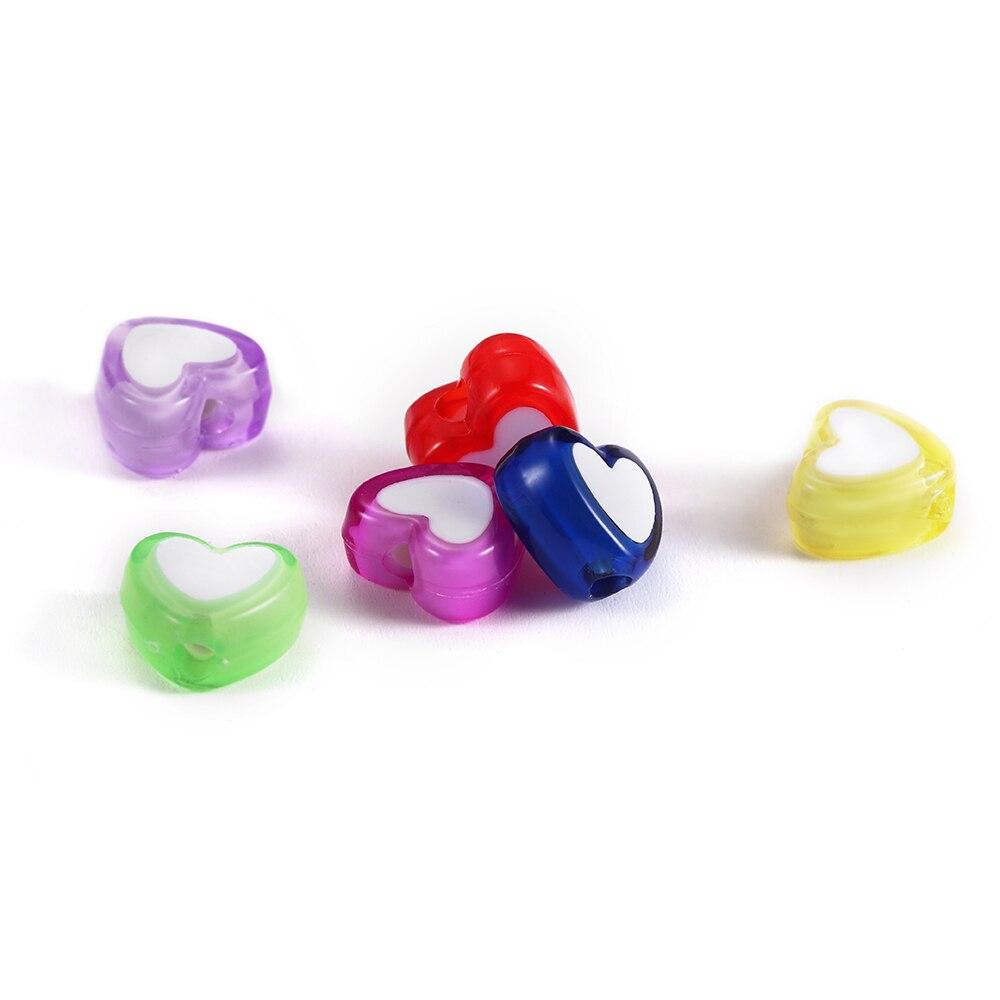 50 stücke Modeschmuck Liebe Herz Acrylperlen Lose Spacer Flache Runde Perlen Für Schmuckherstellung DIY Armband Zubehör