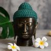 Buddha Head Large Antique Brass