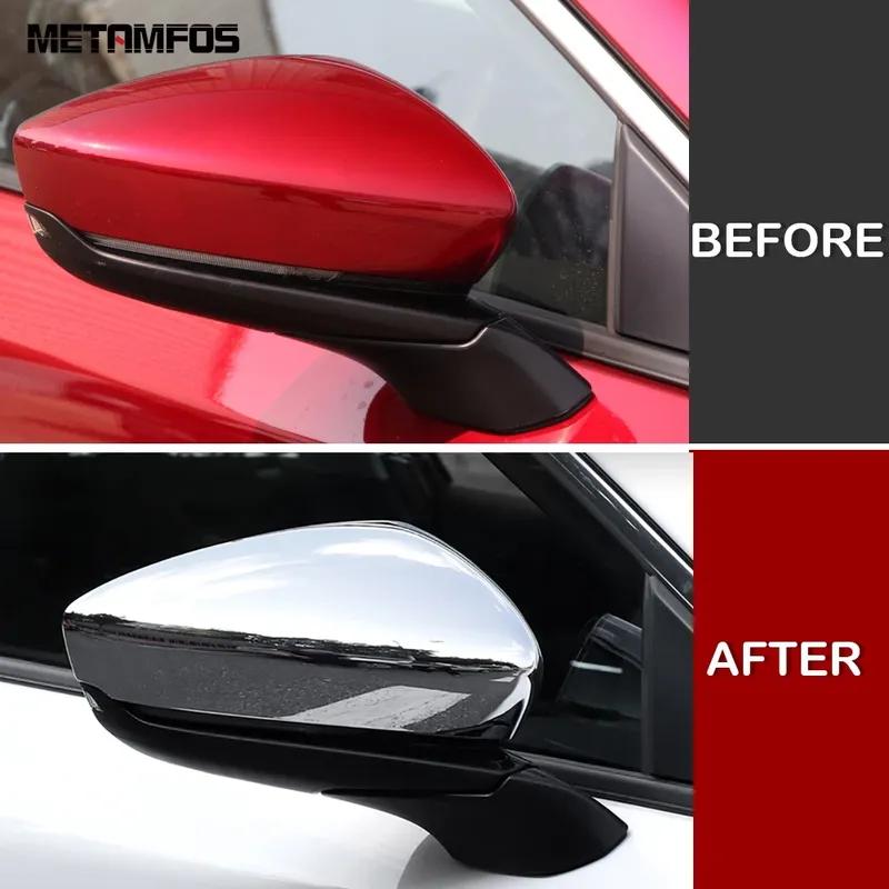 For Mazda 3 M3 Axela -2024 2025 Rearview Mirror Cover Trim Side Door Mirrors Protector Carbon Fiber Accessories Car Styling