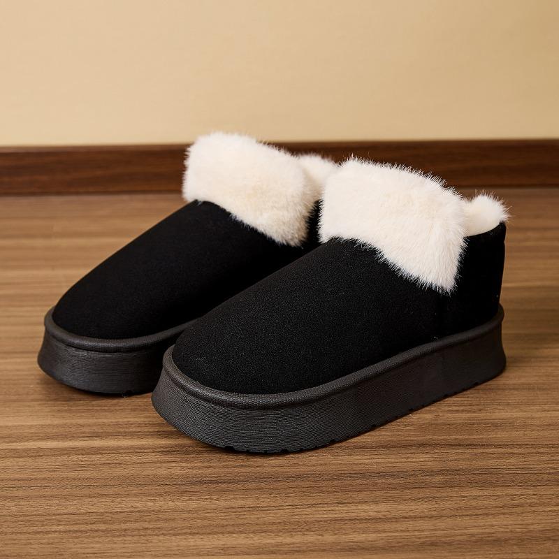 Cross-border New Warm Home Cotton Shoes Autumn and Winter Indoor Home Non-slip Cotton Slippers Outer Thick-soled Plush Short Boots