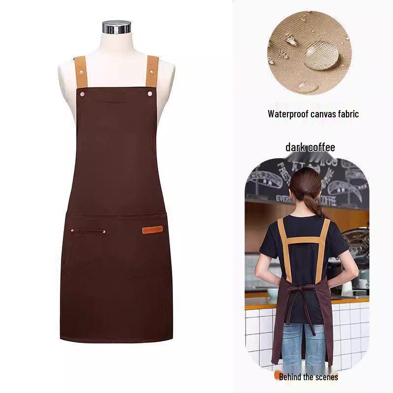 Custom Logo Waterproof Waist Apron for Milk Tea, Hot Pot, and Coffee Shop Staff