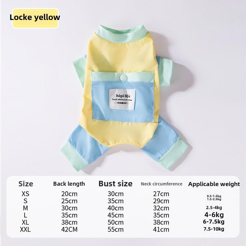 Summer Dog Going Out Sunscreen Cooling Color Matching Four-foot Sunscreen Clothing Medium and Small Dog Cat Cooling Pet Dog Clothing