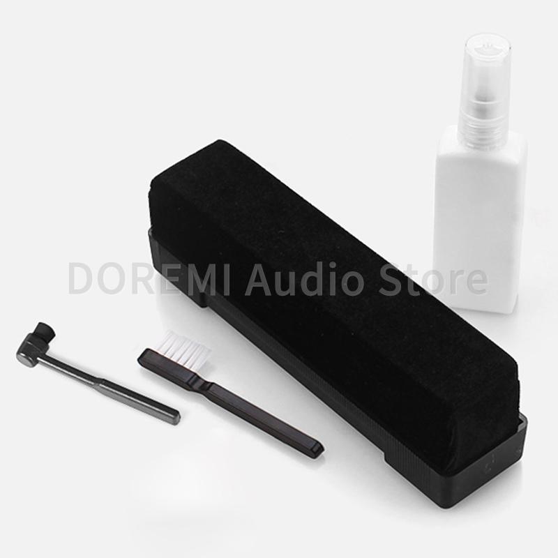 Vinyl Record Player Cleaning Brush Anti-Static Dust-proof CD/LP Cleanr Kit Velvet Brush Set for Turntable Needle Phonograph