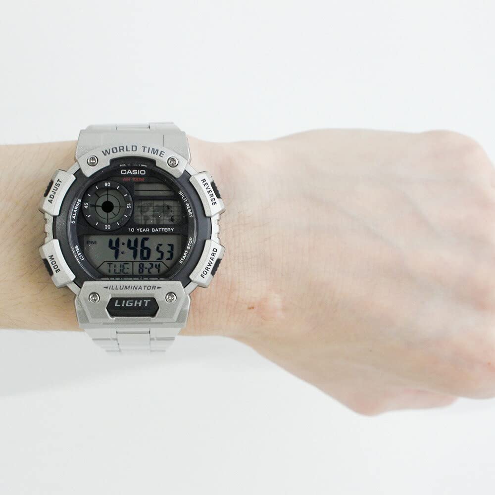 Casio Casio Standard Cheap Casio Men's Waterproof Digital Stainless Steel Gunmetal Watch AE-1400WHD-1A [Parallel Import]