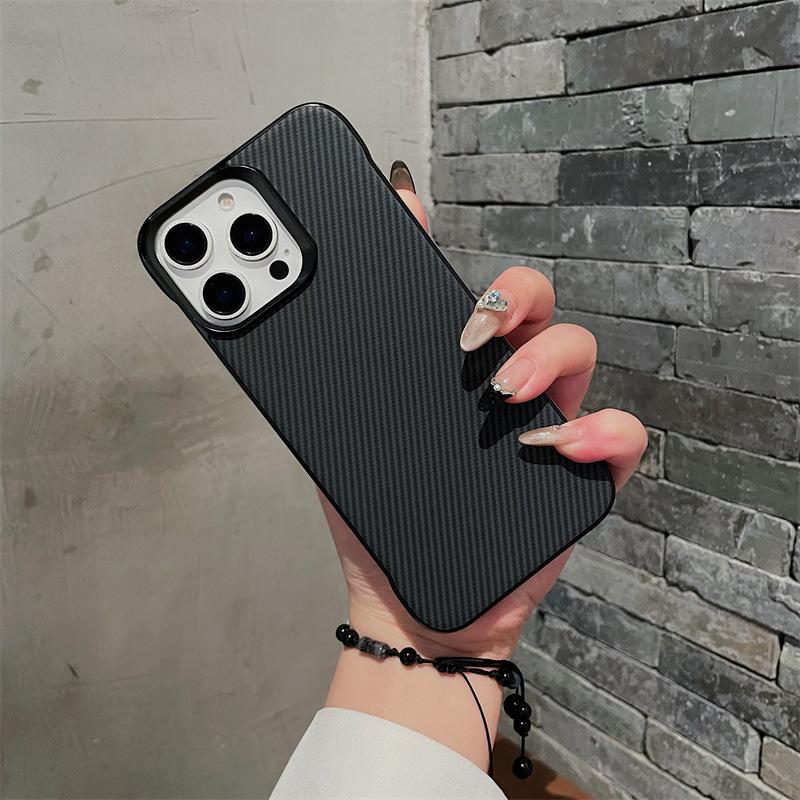 Applicable To iPhone17ProMax Carbon Fiber Sticker, Borderless Mobile Phone Case, Apple 16Pro Magnetic Protective Case