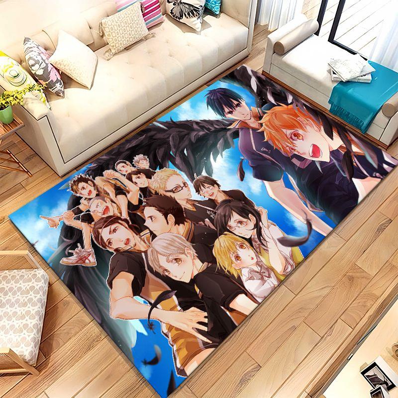 Cartoon Haikyuu Hinata Shoyo Volleyball Anime Living Room Non-Slip Area Rug Soft Carpet for Bedroom Kids Sofa,Home Decor Doormat