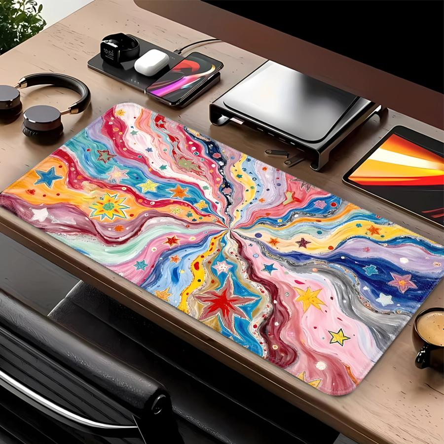 Waterproof Mouse Pad Keyboard Mouse Pad Desk accessories Game Console Pad Computer Laptop Pad office Pad Rainbow Swirl Art 220x180x2mm