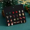 Christmas Earrings Set Snowflake Gingerbread Man Christmas Tree Old Man Elk Holiday Party Christmas