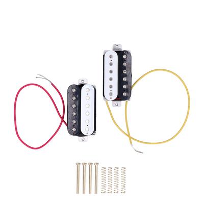 2Pcs Humbucker Electric Guitar Pickup 2Coil Frameless Instrument Accessories 50# 52#(Black White )