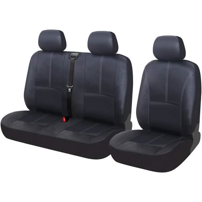 Housses de siège - TOYOUN - Similicuir - Compatible airbag - Lot de 3 pièces