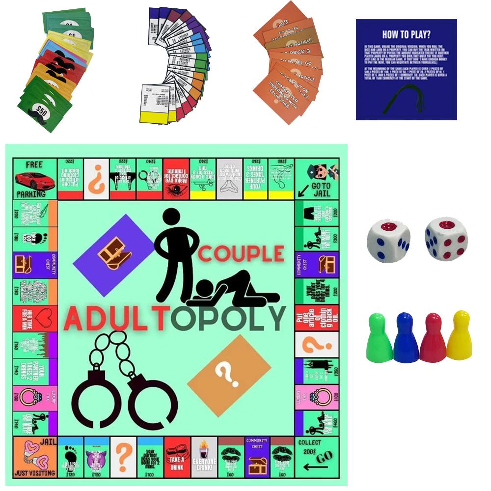 Adultopoly Board Game Couple Board Game Couple Opoly Board Game Entertainment Board Cards Games Couples Outdoor Portable Game
