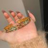 Classic Palace Style Colorful Enamel Purple Chalcedony Flower Ring Bracelet Diamond Inlay Charm Wedding Cheongsam Jewelry