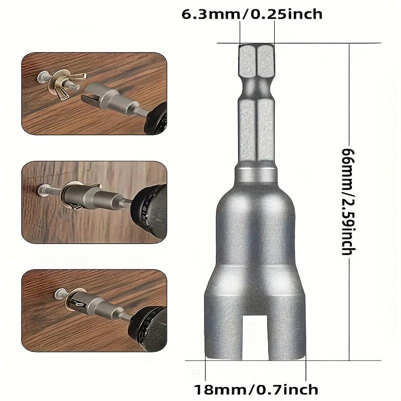 Butterfly Groove Socket Wrench – Hex Shank Electric Screwdriver Adapter for Butterfly Bolts