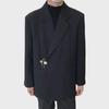 Unisex White Korean Casual Suit Jacket for Autumn/Winter
