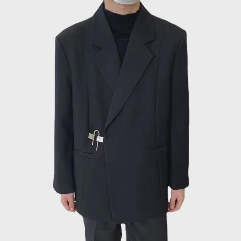 Unisex White Korean Casual Suit Jacket for Autumn/Winter