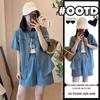 Spring/Summer 2026 Youthful Slimming Outfit Set: Petite to Plus-Size Women's Denim Shorts Two-Piece
