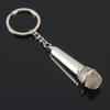 Keychain Pendant Mini Simulation Microphone Pendant Metal Key Holder Car Key Accessories Music Lover Gift