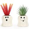 Ghost Planter Keramický roztomilý květináč duchů Halloween Ghost květináč s vtipnými výrazy Dárek pro milovníky sukulentů