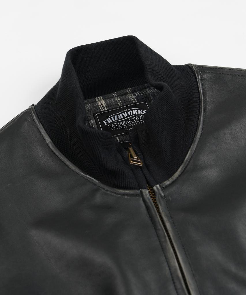 FRIZMWORKS Patina Cowhide Tanker Jacket _ Washed Black