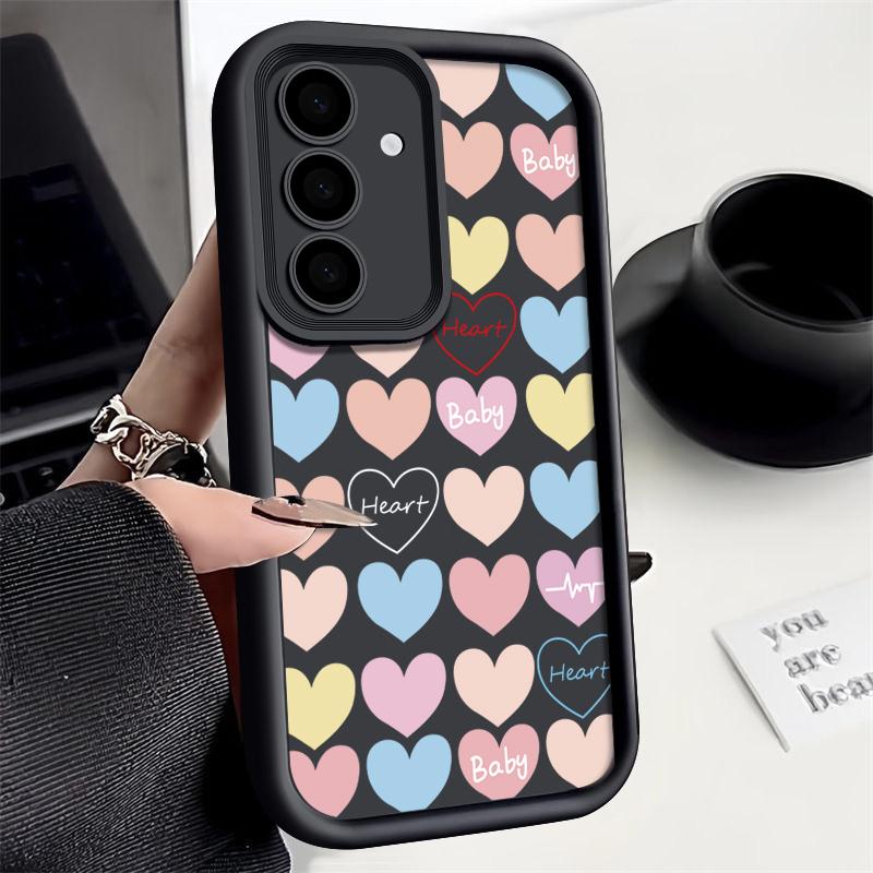 

Чехол для телефона с красочным принтом сердец любви для Smausng S24 FE S23 Ultra S22 Plus S21 S20 FE A55 A54 A52 A35 A34 A15 A14 5G, мягкий силиконовый противоударный чехол Samsung S24 FE