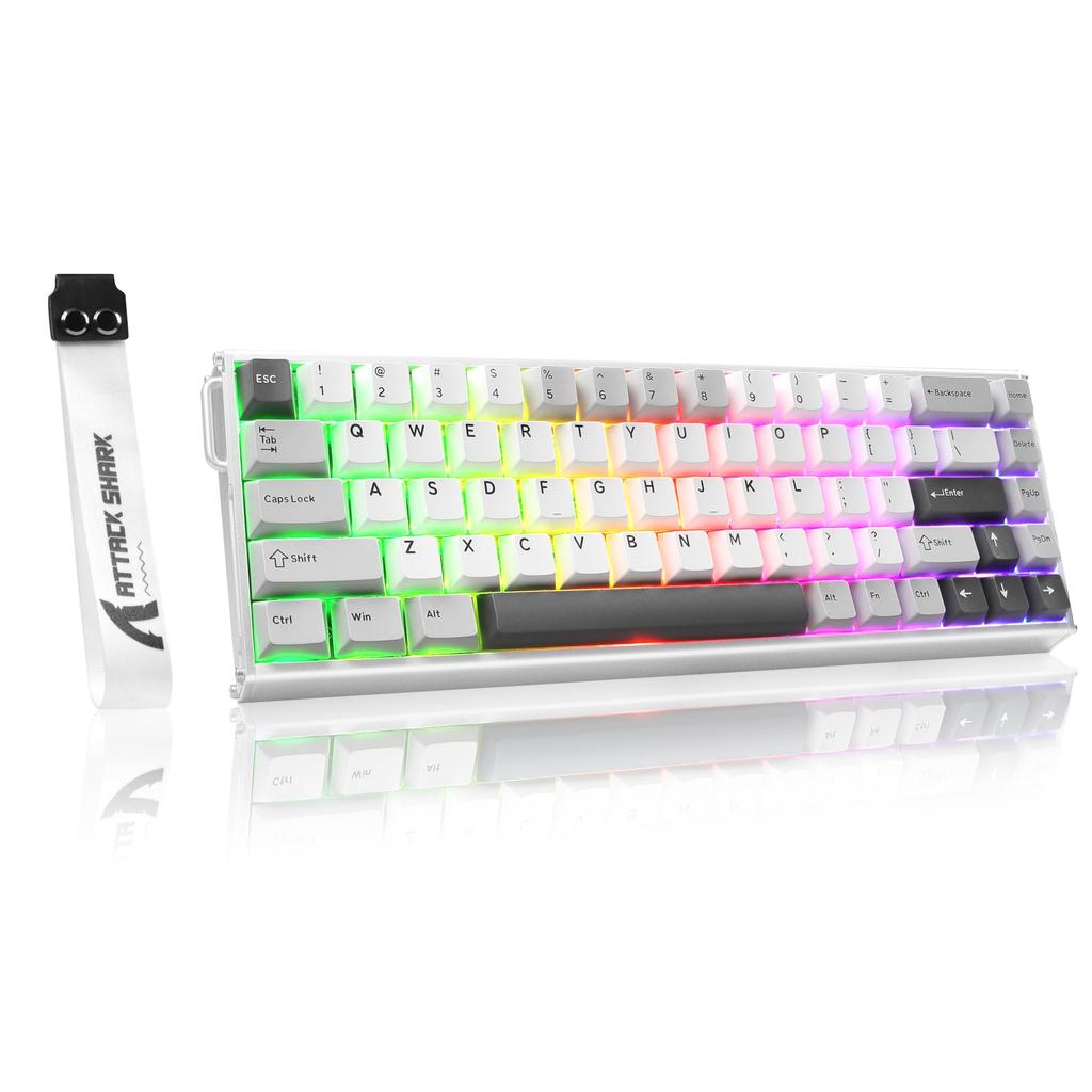 ATTACK SHARK X68MAX HE Rapid Trigger 8000Hz Polling 256KHz Scan Adjustable 68 Full Aluminum PBT RGB Compatible with Windows and Mac Keyboard, USB-C