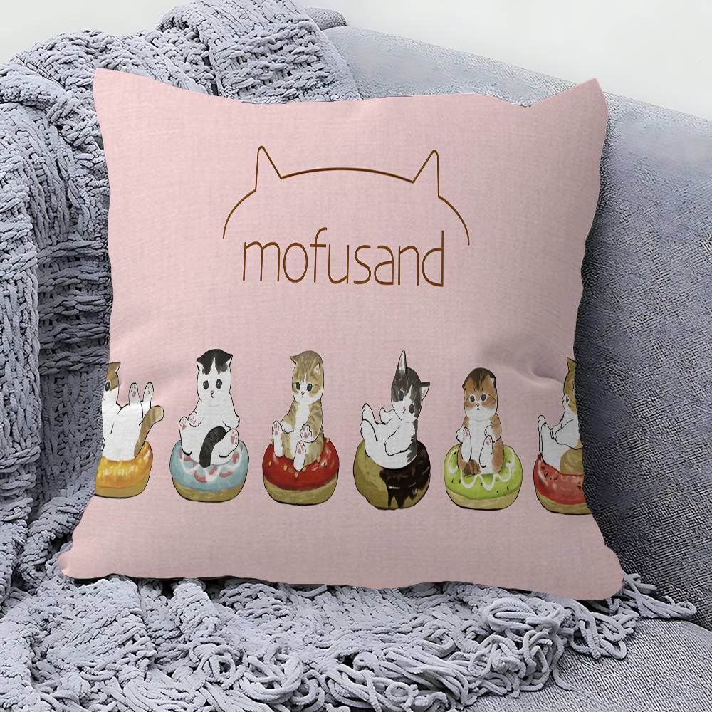 Funny Cat Mofusand Anime Cushion Cover Pillowcase Upholstery Sofa Throw Pillow Home Decor Pillowcas