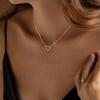 Collana Pendente Cuore Vuoto in Argento Sterling S925 - Semplice Catena Clavicola per Stile Europeo e Americano