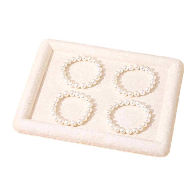 Velvety Jewelry Display Tray Exquisite Jewellery Holder Portable Rings Earrings Necklace Organizer Tray Storage Holder