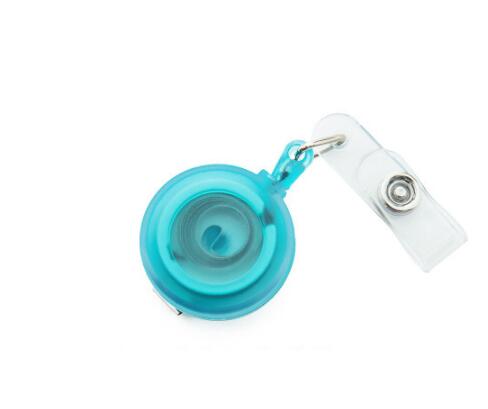 1pc Solid Colored Frosted Retractable Easy-to-pull Buckle ID Key Name Card Holder Badge Reel Key Ring Chain Clips for Students