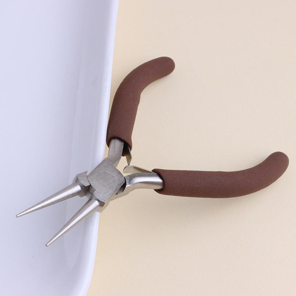 Handmade Carbon Steel Jewelry Pliers: Multi-functional Round & Needle Nose Pliers for DIY.