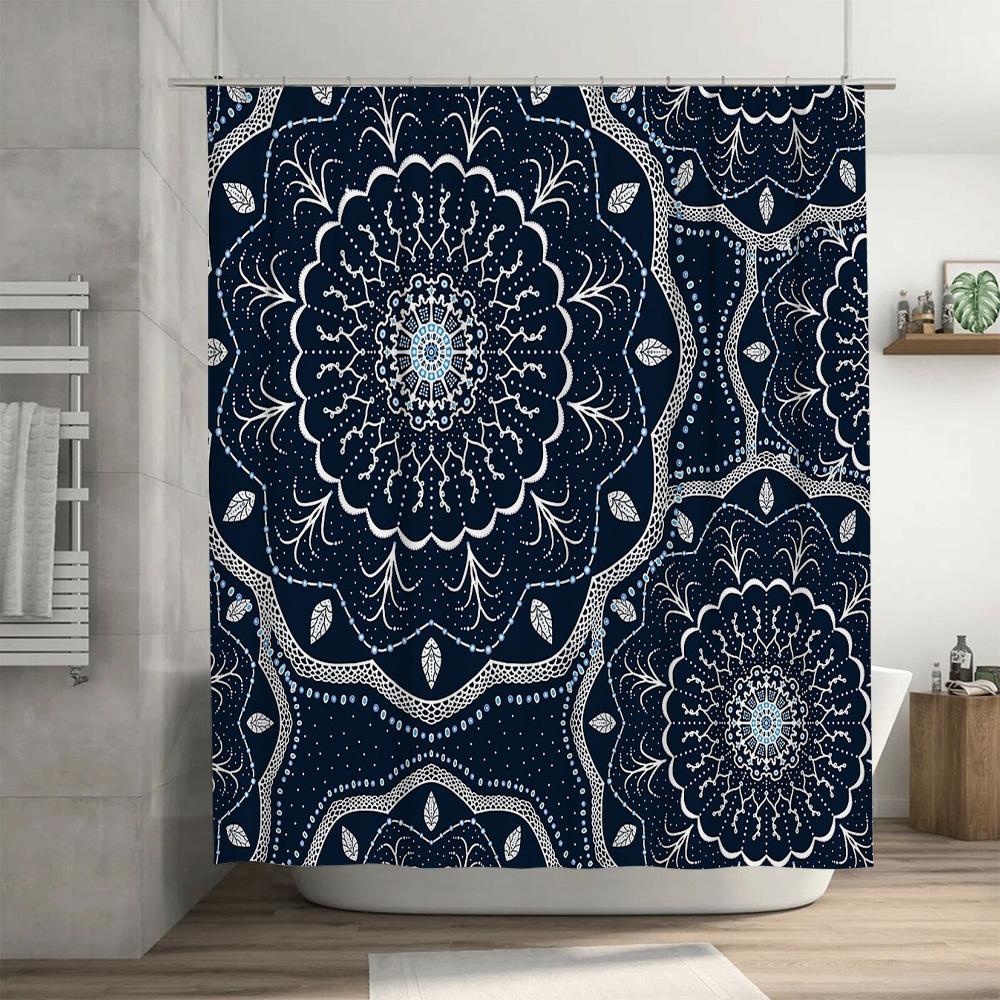 Boho Shower Curtain Floral Nature Pattern Bathroom Decor Vintage Farmhouse Backdrop Waterproof Fabric