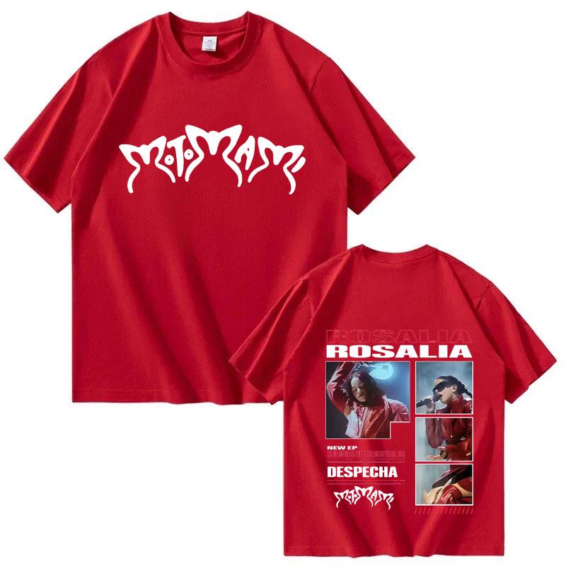Singer Rosalia Motomamis Unisexs and Womens Aesthetic Clothing for Harajuku 2026 Summer Pure Cotton 100 Printed Tshirt