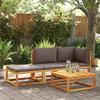 VidaXL Garden Sofa with Cushions 2-seater Acacia Wood and Rattan 4008175
