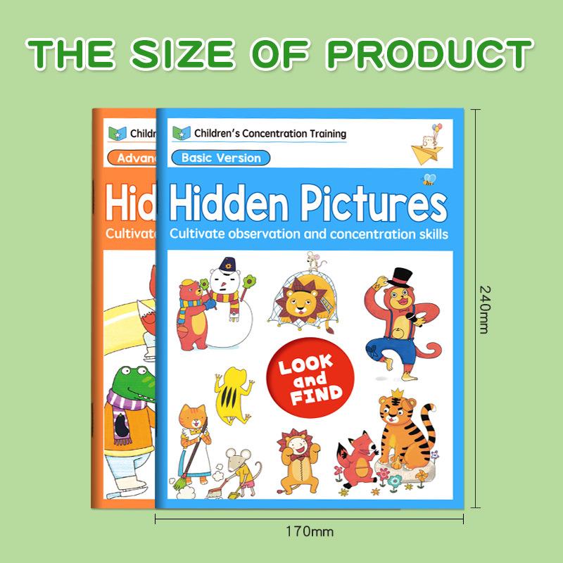 Non-Toxic Find Hidden Pictures Matching Game Montessori Kids Visual Tracking Concentration Trainting Early Educational Books Preschool Toy