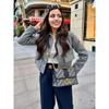 Women's Aviator Black Jacket Wool Blends Coats Cropped Bomber Jacket  Autumn Winter Demi-season Crop Jacket Outerwears