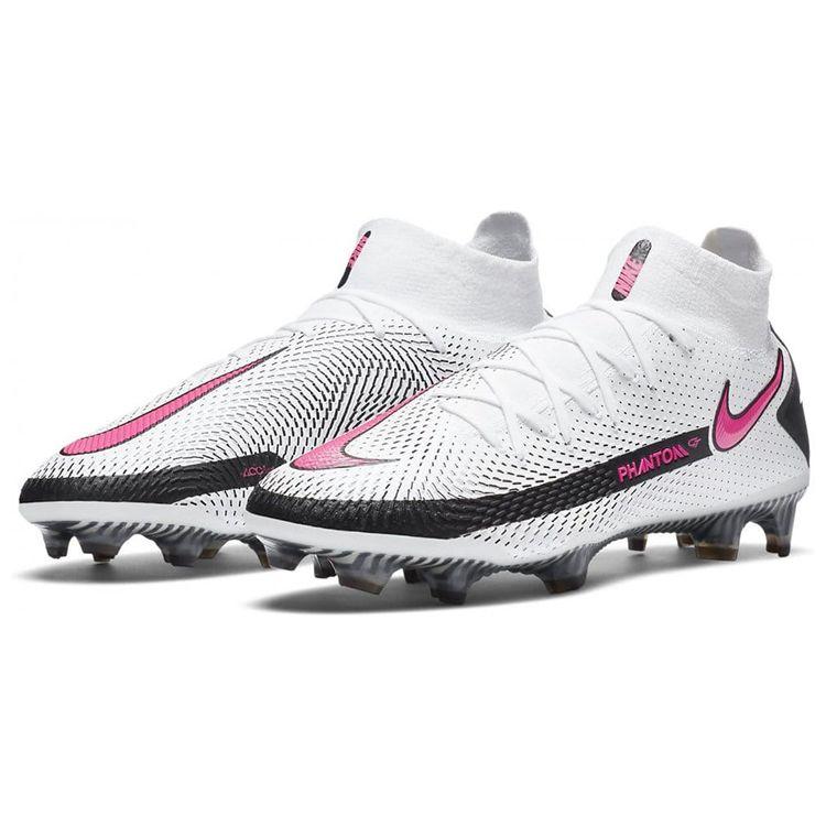 Nike Zapatillas Phantom GT Elite DF FG Blanco Rosa Blast Unisex Negro CW6589-160