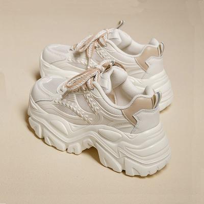 Kleine dikzool dad sneakers dames casual nieuw zomer dun mesh ademend kleine witte schoenen hoogteverhogende sportschoenen tide