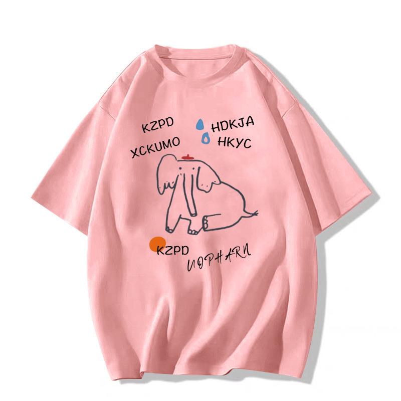 Women's 2025 Cartoon Print Heavyweight Short Sleeve T-Shirt